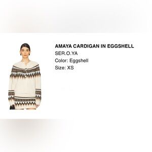 SER.O.YA Amaya Cardigan in Eggshell and Black